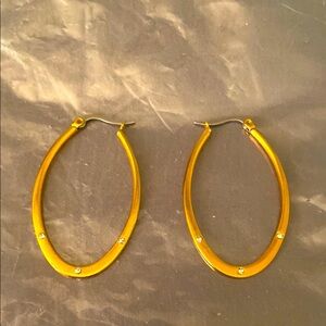 Gold tone Oval Hoop Earrings Minimalist Design